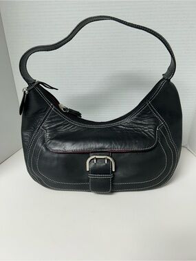 NEW Genuine Leather Crescent Y2K Black Shoulder Handbag Boho Minimalist Rolfs